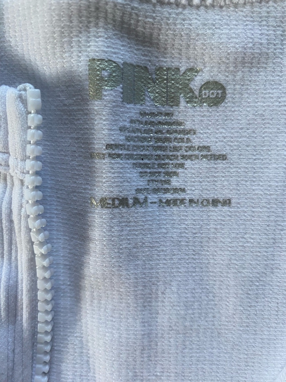 White Ribbed Zip Up Crop Top - Picture 5 of 5